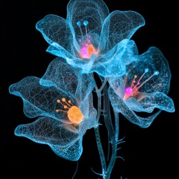 荧光花朵的绽放