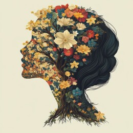 花影人像艺术拼贴