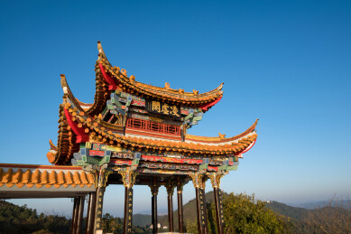 昆明西山风景区凌虚阁白昼清晨