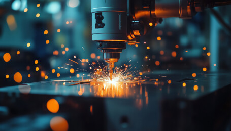 科技生产线机器特写