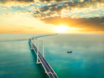 白天航拍广东深中通道/深中大桥风景