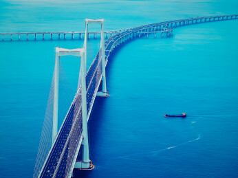 白天航拍广东深中通道/深中大桥风景