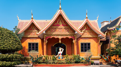 东南亚老挝万象佛教寺庙