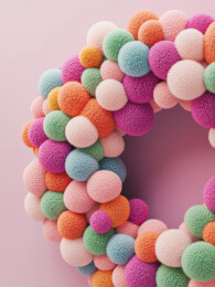 彩色毛绒球环形装饰