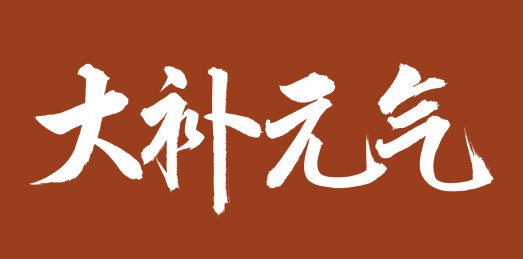手书手写汉字书法字体 大补元气