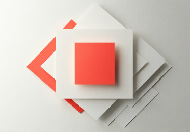 正上方白色背景的树叶和信封的照片