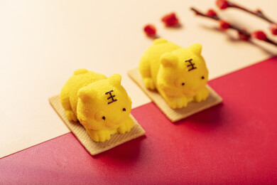 可爱老虎造型糕点特写