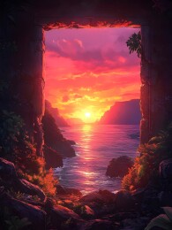 夕阳余晖下的古老城墙