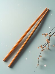 餐桌上静态摆放的精致筷子