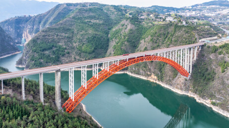 重庆巫山沪蓉高速大宁河特大桥航拍