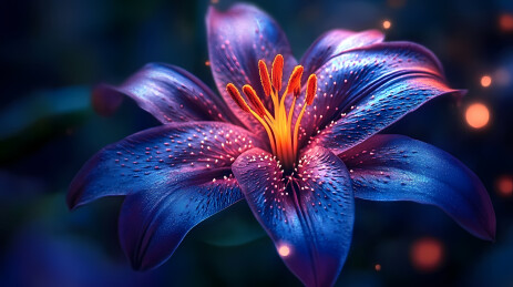 蓝紫百合花特写