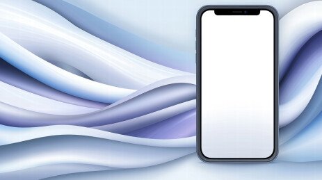 智能手机在抽象背景上的展示