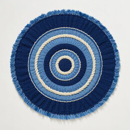 靛蓝同心圆绗缝