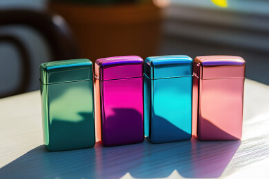 桌子上的彩色铅笔特写镜头