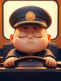 疲惫的肥胖男子3D立体人物插画