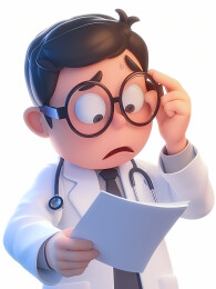 疲惫的医生3D立体人物插画