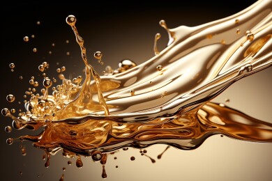 黄金液滴落于乳霜