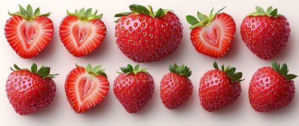 草莓切半图