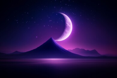 月夜孤峰