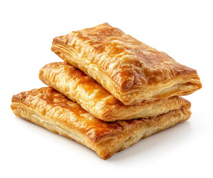 白色背景上的面包特写镜头