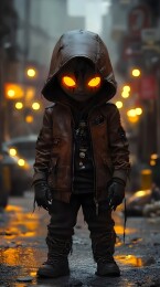 暗调科幻风格的神秘角色