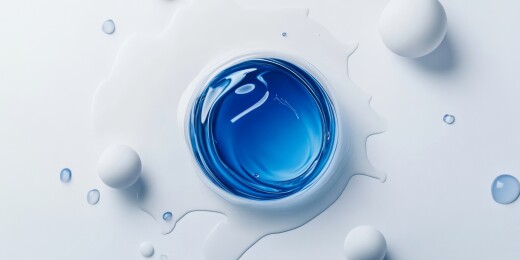 蓝液透明球与白色圆球
