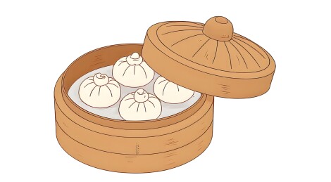 笼屉里的美味小笼包