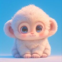蓝背景下的萌趣小猴子