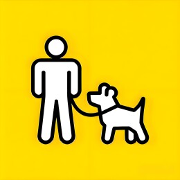 ICON一个男人牵着狗