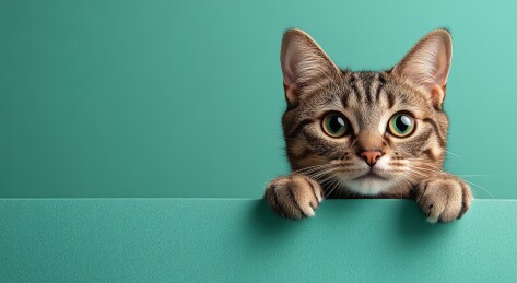 小猫探头可爱特写