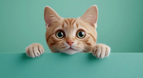 小猫探头可爱特写