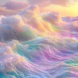 海浪油画艺术作品