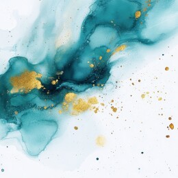 蓝金流体艺术画作特写