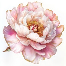 粉色大花与黄色花心