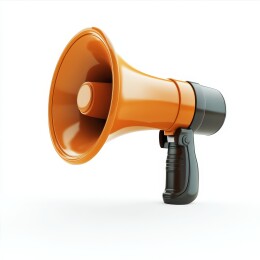 白色背景上的橙色大喇叭