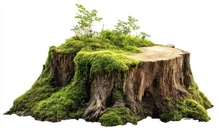 树桩与苔藓植物
