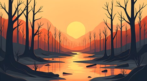 萧瑟森林的静谧之美