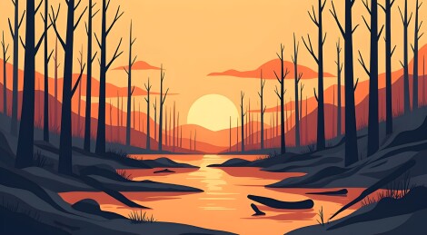 萧瑟森林的静谧之美