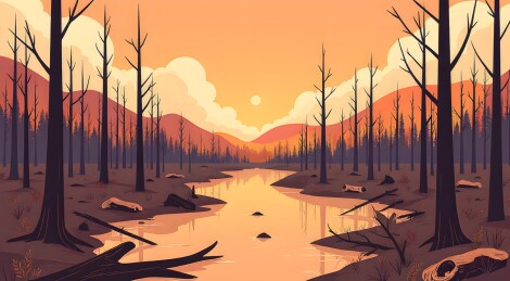 萧瑟森林的静谧之美