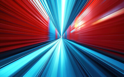 夜晚繁华都市运动模糊的路面