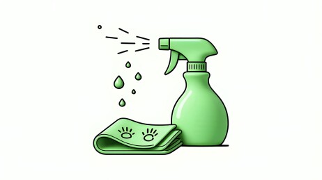 清洁喷雾与抹布