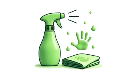 清洁喷雾与抹布