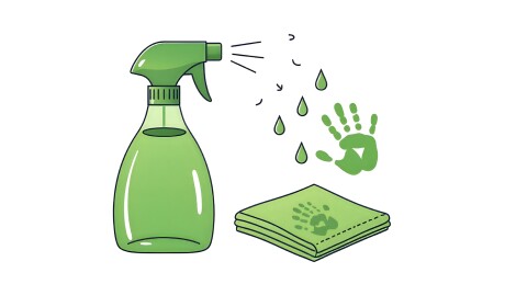 清洁喷雾与抹布