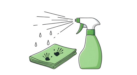 清洁喷雾与抹布