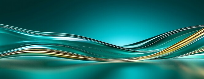 碧蓝金光流线型背景