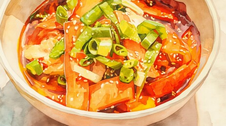 一碗蔬菜酱汁美食