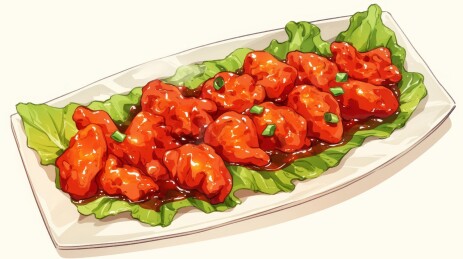 生菜肉片美食盘