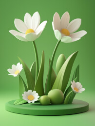 3D卡通春花渲染图