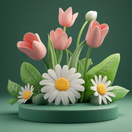 3D卡通春花渲染图