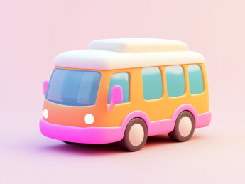 卡通风格的迷你巴士